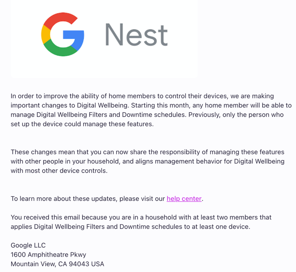 Now anyone in your household can change your Nest speaker’s Digital Wellbeing settings