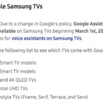 Google Assistant is shutting down on Samsung TVs