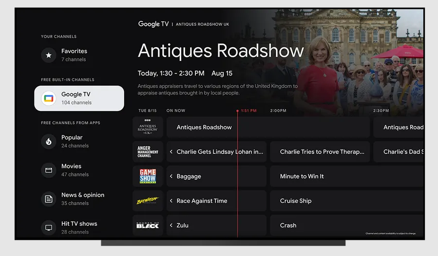 Google TV is adding 14 new free streaming channels to the platform